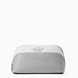 Kate Spade Staci Colorblock Small Cosmetic Zip Case Nimbus Grey